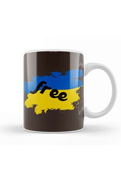 Baskı Dükkanı حرب أوكرانيا الحرة مع روسيا ابق قويًا علم أوكرانيا 2022 كوب بور...