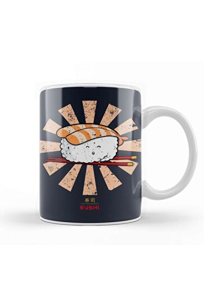 Baskı Dükkanı كوب بورسلين ياباني بتصميم هابي سوشي ريترو
