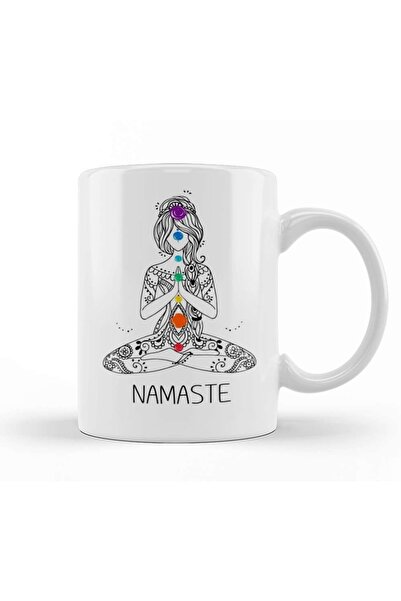 Baskı Dükkanı كوب هدية بوذا أوم يوجا البوذية من ناماستي، كوب بورسلين