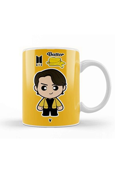 Baskı Dükkanı Bts Taehyung V Butter الإصدار في كوب بورسلين بتصميم صغير