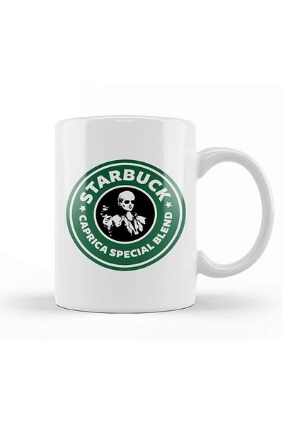 Baskı Dükkanı كوب قهوة من Battlestar Galactica Starbuck Caprica مصنوع من البورسلين الزجاجي الخاص