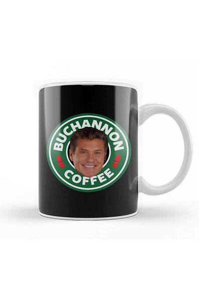 Baskı Dükkanı Baywatch Buchannon Coffee David Hasselhoff Starbucks Logo Mug Cup Porcelain