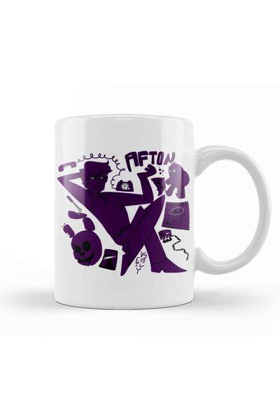 Baskı Dükkanı كوب من البورسلين باللون الأرجواني من Five Nights At Freddys