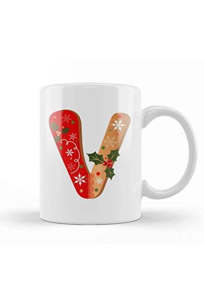 Baskı Dükkanı كوب بورسلين مخصص للعام الجديد على شكل حرف V