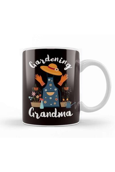 Baskı Dükkanı كوب بورسلين للحديقة Grandma Grandmom Gardener Garden Landscaper...