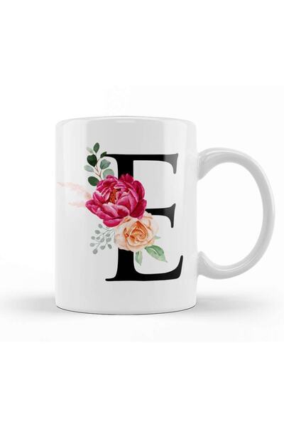 Letter E Mug Porcelain