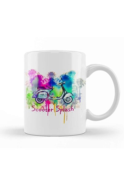 Baskı Dükkanı كوب فيسبا سكوتر سبلاش من البورسلين
