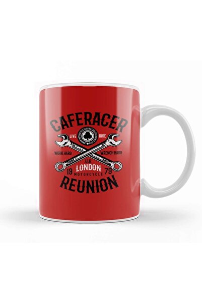 Baskı Dükkanı كوب كافيه ريسر لندن للدراجات النارية ريونيون زجاجي من البورسلين