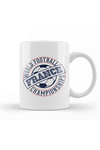 Baskı Dükkanı French Football France Stamp World Football Championship 2018 Trophy Cup Porcelain