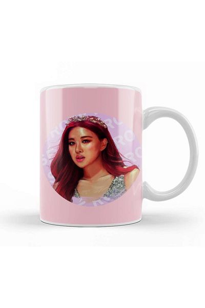 Baskı Dükkanı كوب Kpop Rose Black Oh Pink كوب بورسلين