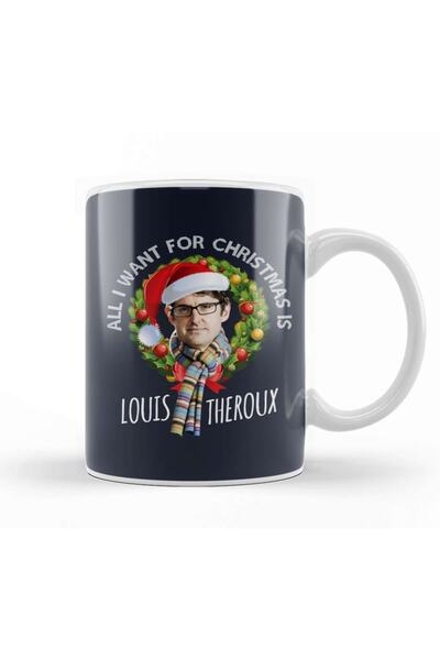Baskı Dükkanı كوب من البورسلين من Wreath All I Want For Christmas Is Louis Th...