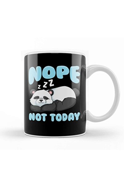 Baskı Dükkanı كوب بورسلين لطيف ومضحك ليس اليوم كسول الباندا سليبي