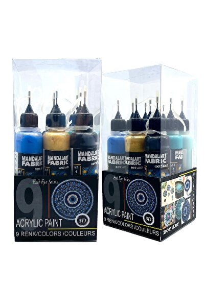 Mandalart Fabric Dot Mandala Nazar Seri, 9 Renk Birlikte, Dot Art Magic Point...