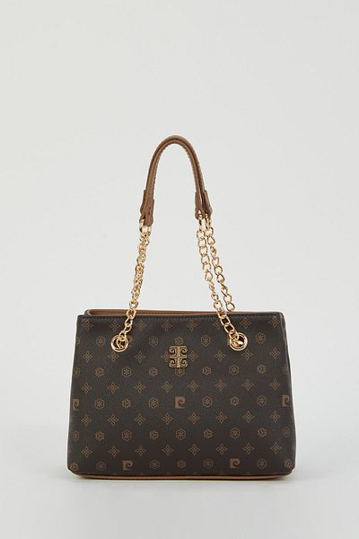 Pierre Cardin Brown Monogram Women's Shoulder Bag 05PO23Y1712