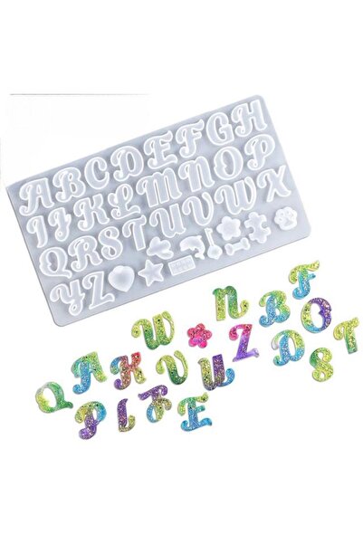 Şenhomee Epoksi Silikon Kristal Büyük Harf Kalıbı Kolye Küpe Anahtarlık