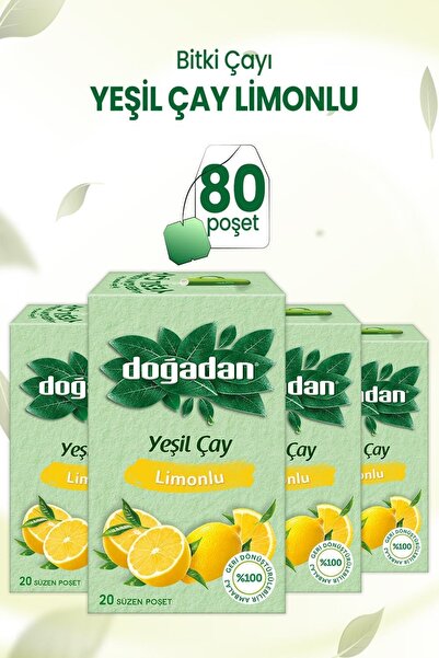 Doğadan Yeşil Çay Limonlu 20'li X 4 Adet