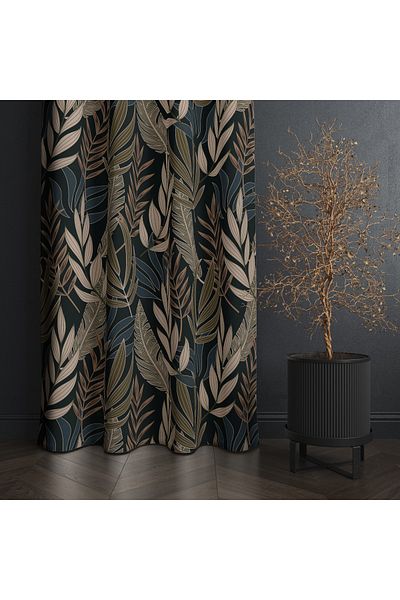 MUN HOME Ψηφιακή τυπωμένη κουρτίνα σκηνικού 140 x 260 cm - Μονόφυλλη, με διπλωμένες άκρες και ραμμένες