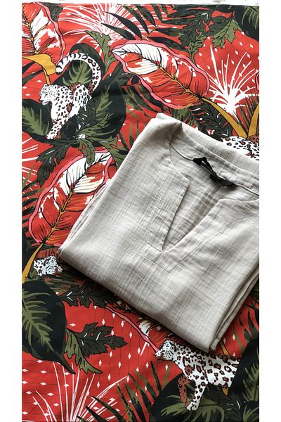 Havlu Denizi Ev Tekstil Ürünleri Copy - Muslin Fabric Tunic Dress
