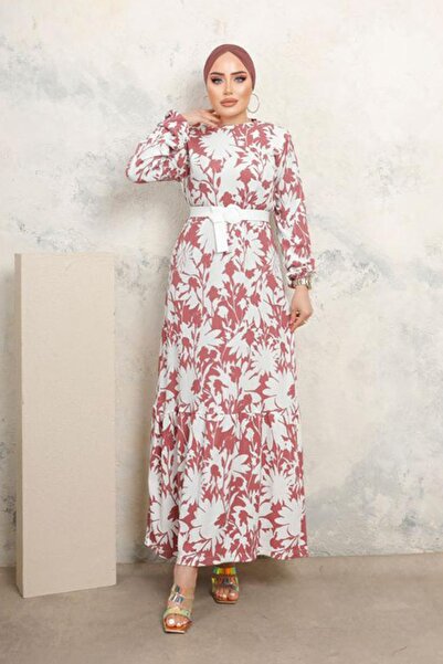 benguen 3134 فستان حجاب بحزام داستي روز