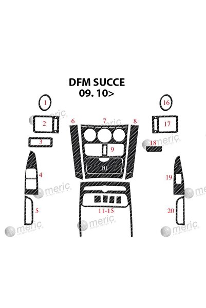 meriç cockpit design ميريتش ®   Dfm Succe Front Torpedo Coating Carbon 20 قطع...