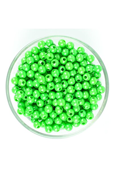 yfhobi 25 Gram - 6 Mm, Yeşil Renkli, Yuvarlak Takı Ve Süs Boncuğu, 1.kalite (...
