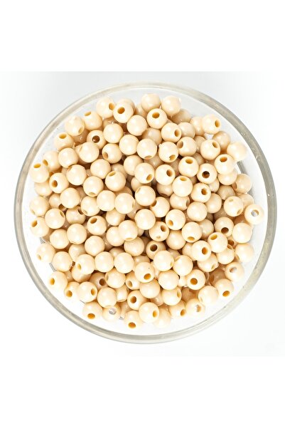 yfhobi 25 Gram - 6 Mm, Kemik Renkli, Yuvarlak Takı Ve Süs Boncuğu, 1.kalite (...