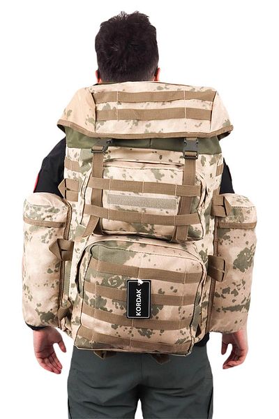 KORDAK Desert Camouflage Military Bag 90 Lt Αδιάβροχο υφασμάτινο σακίδιο πλάτης - Mountaineer Military Bag