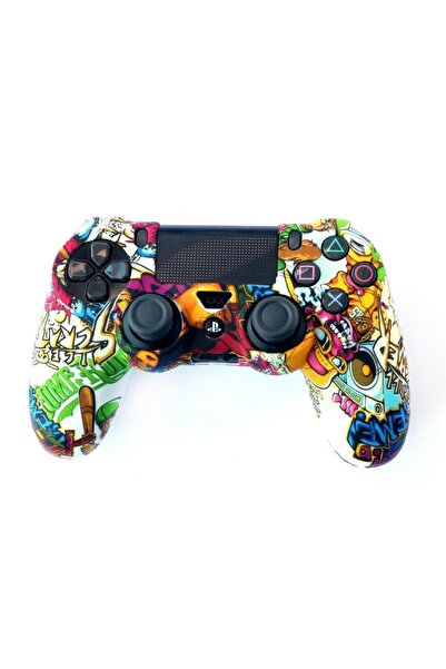 Konsol İstasyonu Playstation 4 Desenli Kol Koruyucu Silikon Kılıf 9p4