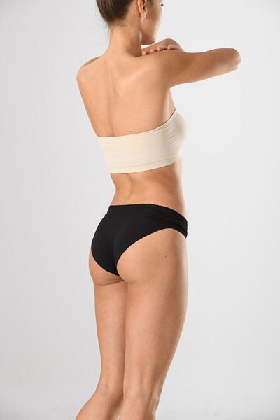 Miss Fit 12583 Chiloți anti-alunecare din silicon, negri, tăiați cu laser, antiderapante, pentru femei