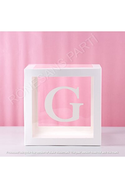 Genel Markalar Star Beyaz Şeffaf Balon Kutusu G Harfli 25x25 Cm