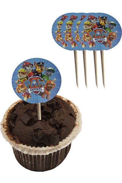 Parti dolabı 20'li Paw Patrol Muffin Cupcake Kürdanı Chase Marshall Skye Rubby Paw Patrol Karakterleri