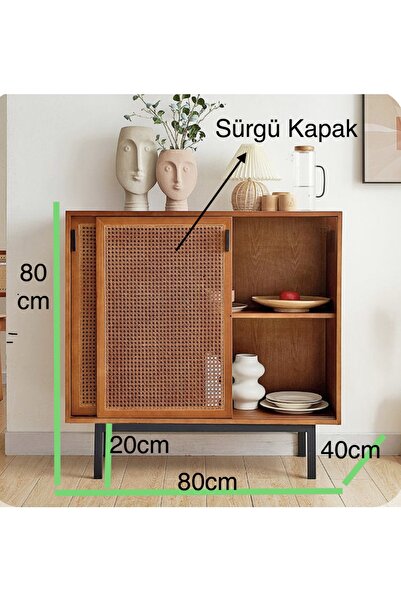 one design Sürgülü Dolap Ahşap Hazeran Dolap