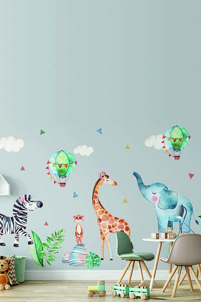 Sim Tasarım Baby Animal Pastel Wall Sticker Set