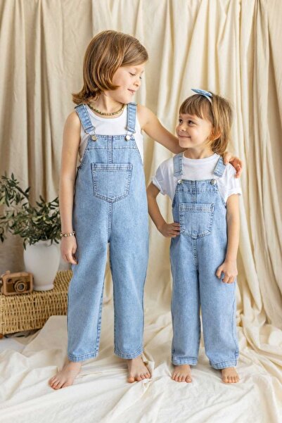 Happy Kids (2-7) Yaş Arası (denim) Kot Uzun Salopet-mavi