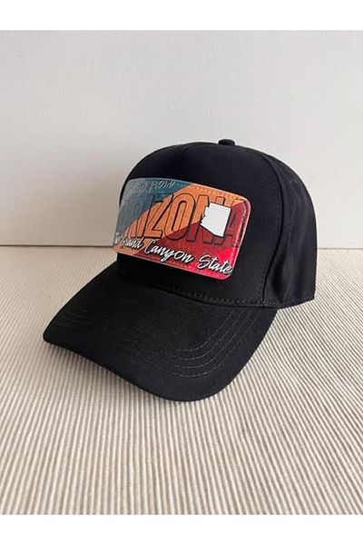 CosmoOutlet قبعة سوداء قابلة للتعديل للجنسين من Greetings From Arizona مع شعار قابل للفصل