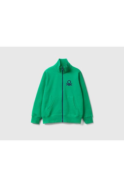 United Colors of Benetton Hanorac cu logo verde pentru băiat, verde