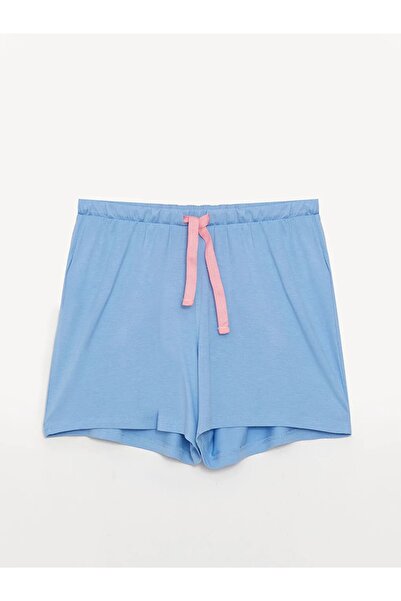 LC Waikiki Lcw Dream U gallérral nyomott pántos női pizsama szett rövidnadrággal