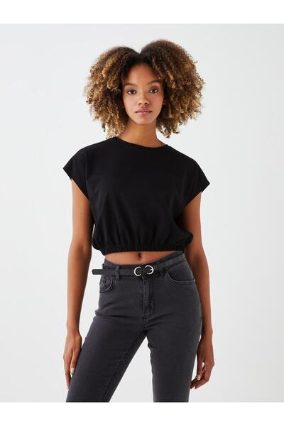 LC Waikiki Γυναικείο T-Shirt - Crew Neck, Μασίφ Κόψιμο, Κοντό μανίκι