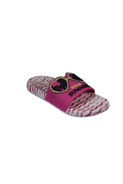 GEZER Women's Pink Hello Non-Slip Sole Beach Pool Garden Slippers
