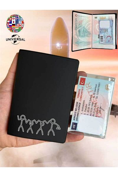 Cekuonline Halay Patterned Smooth Surface Leather Passport Cover Case Suitable for All Country Passports