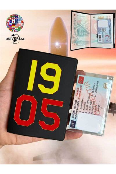 Cekuonline 1905 Patterned Smooth Surface Leather Passport Cover Container Suitable for All Country Passports