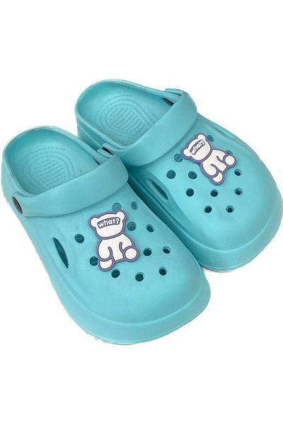 Seha Fashion Kids Turquoise Light Sole Sabo Slippers Sandals
