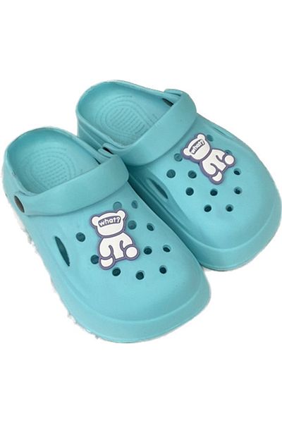 Seha Fashion Kids Turquoise Light Sole Sabo Slippers Sandals