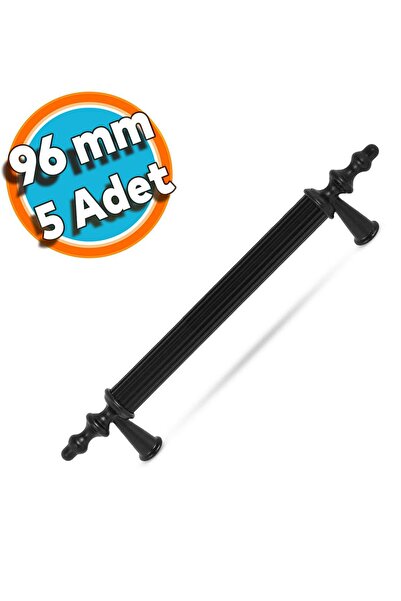 NZB Çekmece Mutfak Dolap Kapak Kulpu Kulbu 96 Mm Siyah Sert Plastik Kulp (5 ADET)