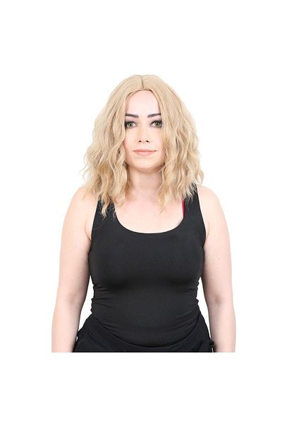 KONAK PERUK Synthetic Fiber - Rivetless and Short Wavy Honey Foam Wig