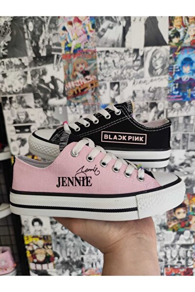 MECH BUTİK Blackpink Üye Isim Ve Blackpink Baskılı Pembe Ve Siyah Karışık Ren...