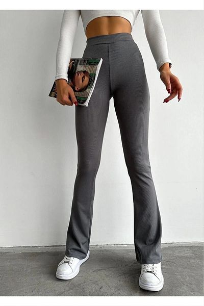 Swana Leggings pentru femei de mărime mare și mică cu picior cu nervuri