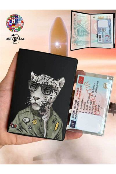Cekuonline Style Tiger Pattern Smooth Surface Leather Passport Cover Case Suitable for All Country Passports