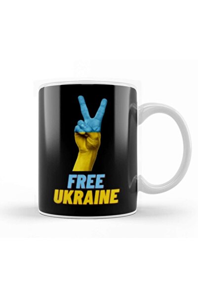 Baskı Dükkanı حرب أوكرانيا الحرة مع روسيا ابق قويًا علم أوكرانيا 2022 كوب بور...