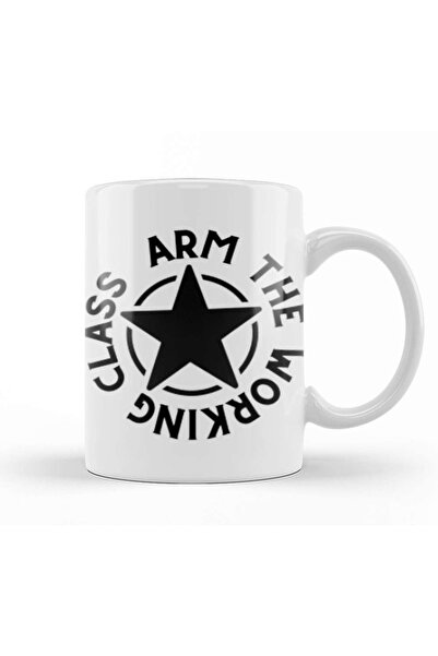 Baskı Dükkanı كوب هدية مصنوع من الخزف الزجاجي من Arm Tthe Working Class Arm